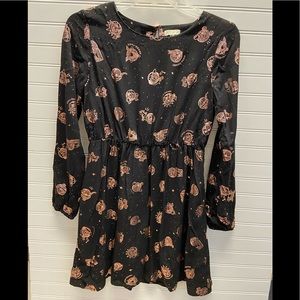 Kenzo Paris Rose Gold Print Galaxy Girls Dress